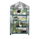 Portable 4 Tier Mini Greenhouse with Locking Wheels