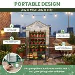 Portable 4 Tier Mini Greenhouse with Locking Wheels