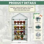 Portable 4 Tier Mini Greenhouse with Locking Wheels