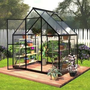 HOOYEAH 6x4 FT Outdoor Polycarbonate Greenhouse