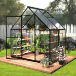 HOOYEAH 6x4 FT Outdoor Polycarbonate Greenhouse