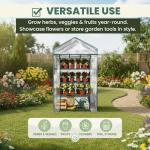 Portable 4 Tier Mini Greenhouse with Locking Wheels