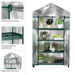 Portable 4 Tier Mini Greenhouse with Locking Wheels