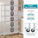 Dkeli 6-Tier Heavy Duty Steel Shelving Unit