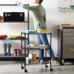 Adjustable 3-Shelf Storage Unit on Wheels
