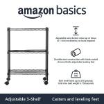 Adjustable 3-Shelf Storage Unit on Wheels