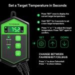 VIVOSUN Digital Thermostat for Heating Mats 68-108 ºF
