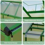 6x8 FT Easy Assembly Polycarbonate Greenhouse