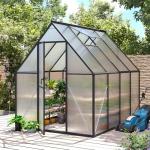 8x6 FT Polycarbonate Greenhouse with Roof Vent