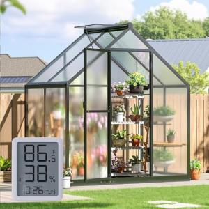 6x4FT Heavy Duty Polycarbonate Greenhouse with Vents