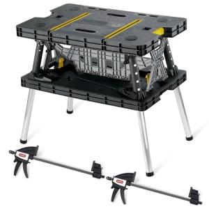 Keter Folding Tool Storage Workbench with Clamps