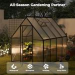 8x6 FT Polycarbonate Greenhouse with Roof Vent
