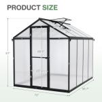 Aoodor 6x8 Ft Walk-in Polycarbonate Greenhouse
