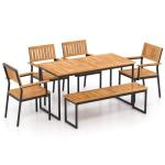 Tangkula Outdoor Acacia Wood Dining Set for 6-7