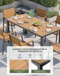 7-Piece Outdoor Dining Set for 6, Gray-Teak