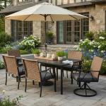 Andehomy 7-Piece Outdoor Dining Set with Swivel Chairs