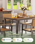 7-Piece Outdoor Dining Set for 6, Gray-Teak