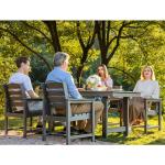 7-Piece Gray Outdoor Dining Set with Umbrella Hole