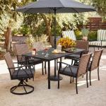 Andehomy 7-Piece Outdoor Dining Set with Swivel Chairs