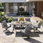 7-Piece Outdoor Dining Set with Swivel Chairs