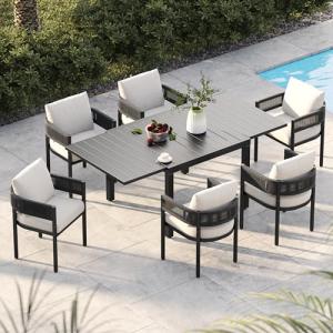 7-Piece Expandable Outdoor Dining Set for 6