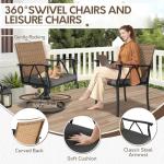 Andehomy 7-Piece Outdoor Dining Set with Swivel Chairs