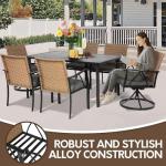Andehomy 7-Piece Outdoor Dining Set with Swivel Chairs
