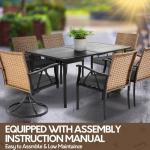 Andehomy 7-Piece Outdoor Dining Set with Swivel Chairs