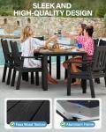 7-Piece Black Patio Dining Set with Umbrella Hole