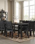7-Piece Black Patio Dining Set with Umbrella Hole