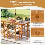 Tangkula 6-Piece Acacia Outdoor Dining Set