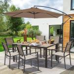 7-Piece Brown Patio Dining Set with Large Table