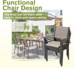 7-Piece Brown Patio Dining Set with Large Table