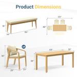 Beige 6-Piece Acacia Patio Dining Set