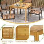 Tangkula 36" Acacia Wood Outdoor Dining Table