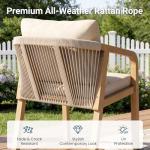 Beige 6-Piece Acacia Patio Dining Set