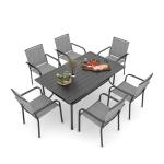 7 Piece Outdoor Dining Set with Stackable Chairs