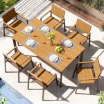 ComfCove 7-Piece Outdoor Dining Set with Umbrella