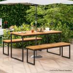 Tangkula 3-Piece Outdoor Dining Set for 6