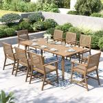 9-Piece Acacia Wood Outdoor Dining Set for 8