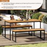 Tangkula 3-Piece Outdoor Dining Set for 6