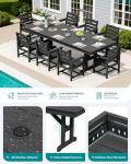 9 Piece Outdoor Dining Set with Umbrella Hole