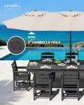 9 Piece Outdoor Dining Set with Umbrella Hole