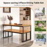 Tangkula 3-Piece Outdoor Dining Set for 6