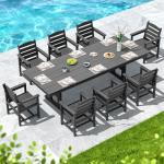 9 Piece Outdoor Dining Set with Umbrella Hole