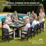 9 Piece Outdoor Dining Set with Umbrella Hole