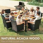 9-Piece Wicker Outdoor Dining Set with Acacia Table