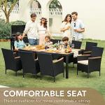 9-Piece Wicker Outdoor Dining Set with Acacia Table