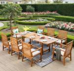 9-Piece Acacia Wood Outdoor Dining Set for 8