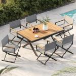7-Piece Outdoor Dining Set with Folding Chairs